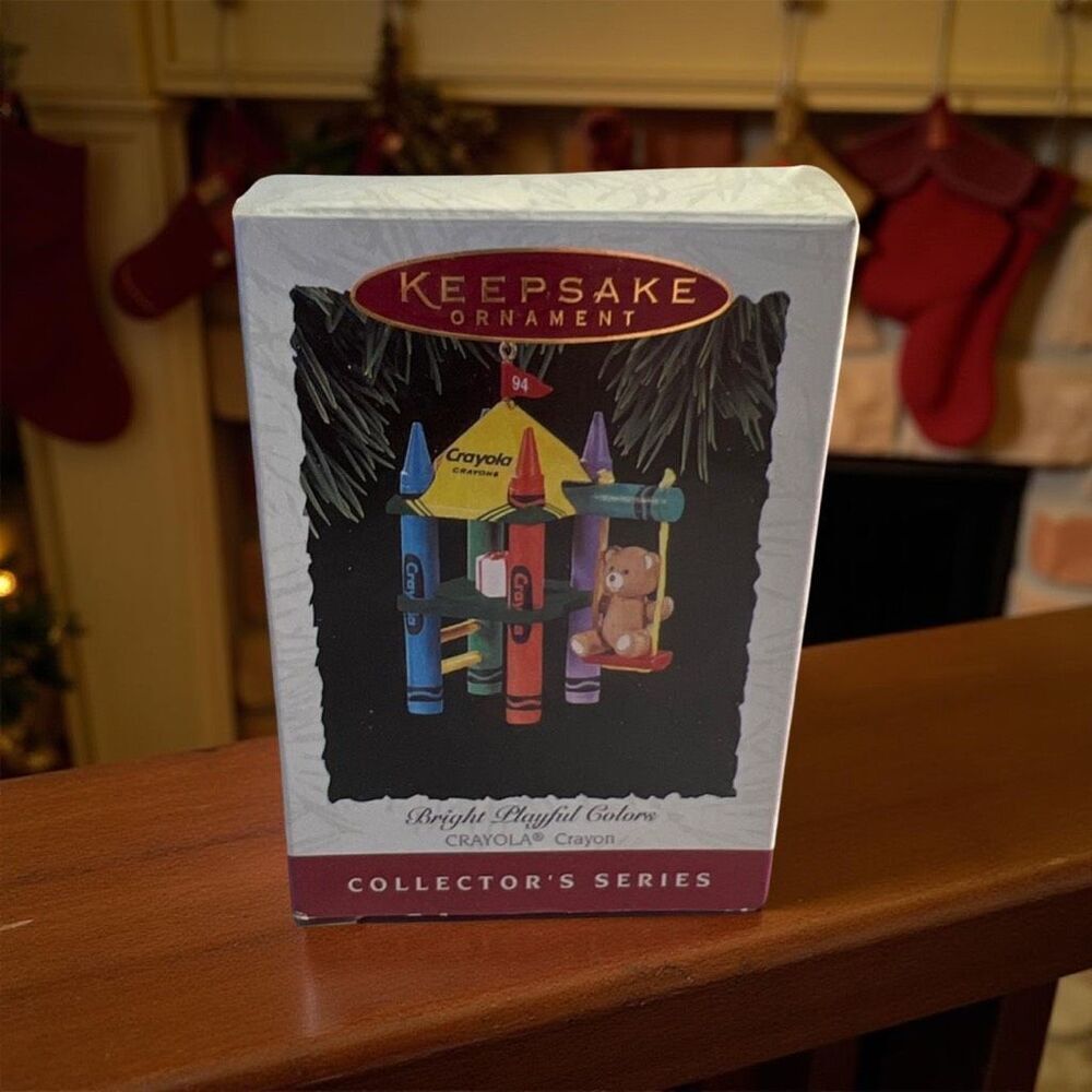 NIB Vintage Hallmark Keepsake 1994 Bright Playful Colors, Crayola #6 Ornament